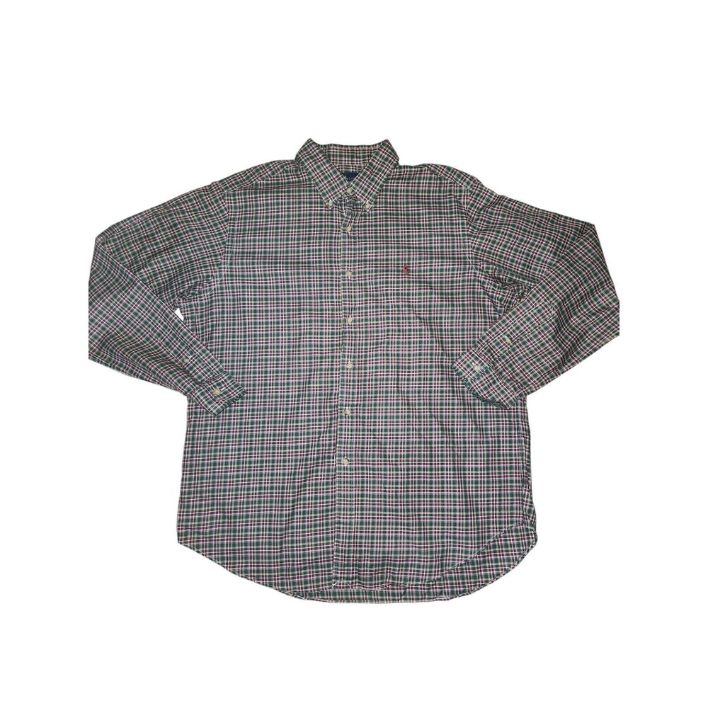Ralph Lauren Oxford Button Down Shirt Mens XL Plaid Preppy Classic Fit Heritage